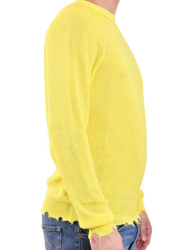 The Best Shops LANEUS: Suéteres con cuello pico - Suéter Cuello Redondo - Amarillo