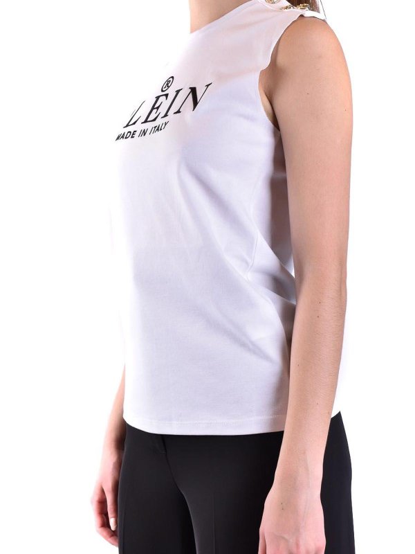 トップ/タンクトップ - 白 shop online: PHILIPP PLEIN