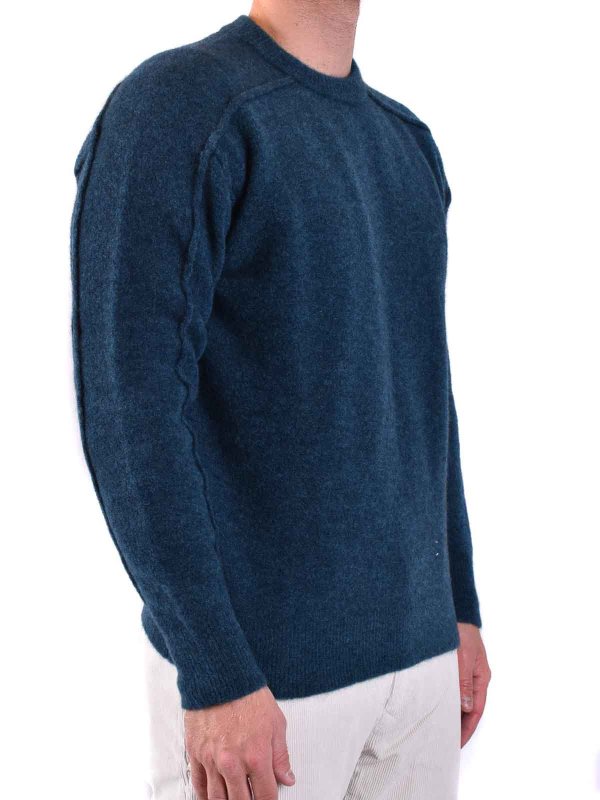 ISABEL BENENATO: Strickpullover mit Rundhalsausschnitt online - Rundhalspullover - Hellblau