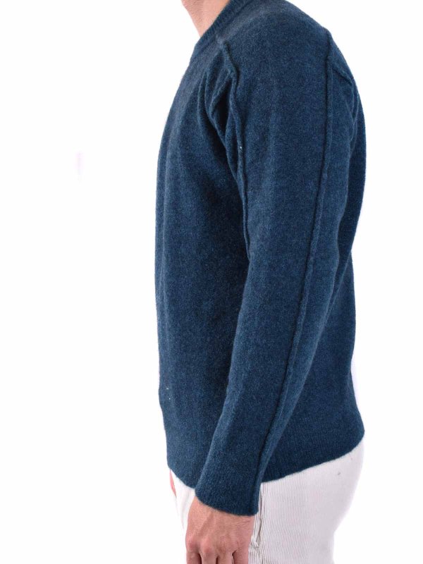 The Best Shops ISABEL BENENATO: Strickpullover mit Rundhalsausschnitt - Rundhalspullover - Hellblau