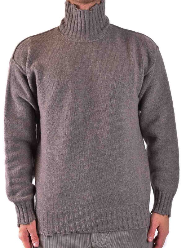 ISABEL BENENATO: Strickpullover mit Rundhalsausschnitt online - Rundhalspullover - Grau