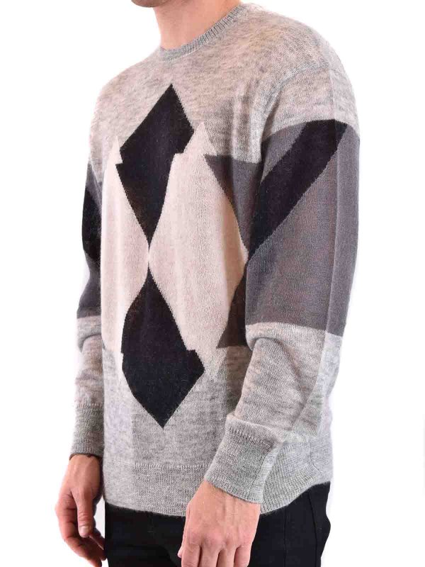 クルーネック - グレー shop online: NEIL BARRETT