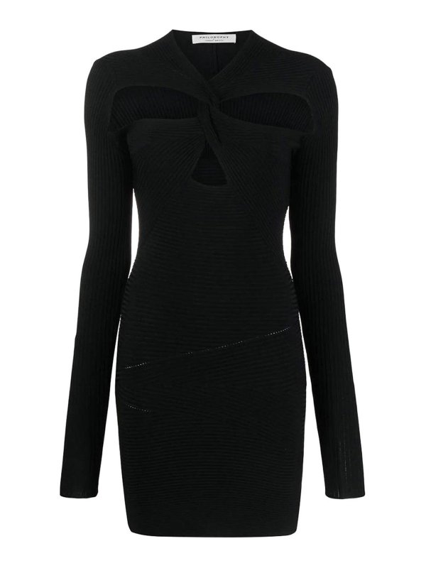 Philosophy di Lorenzo Serafini: Vestidos media pierna - Vestido Midi - Negro