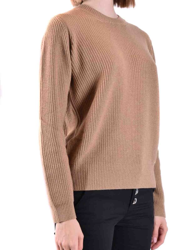 The Best Shops Pinko: Strickpullover mit Rundhalsausschnitt - Rundhalspullover - Beige