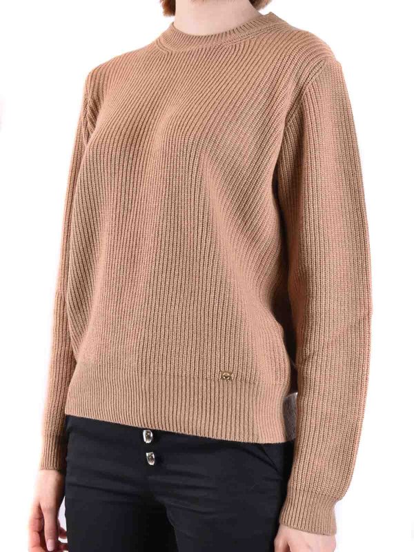 Rundhalspullover - Beige shop online: Pinko