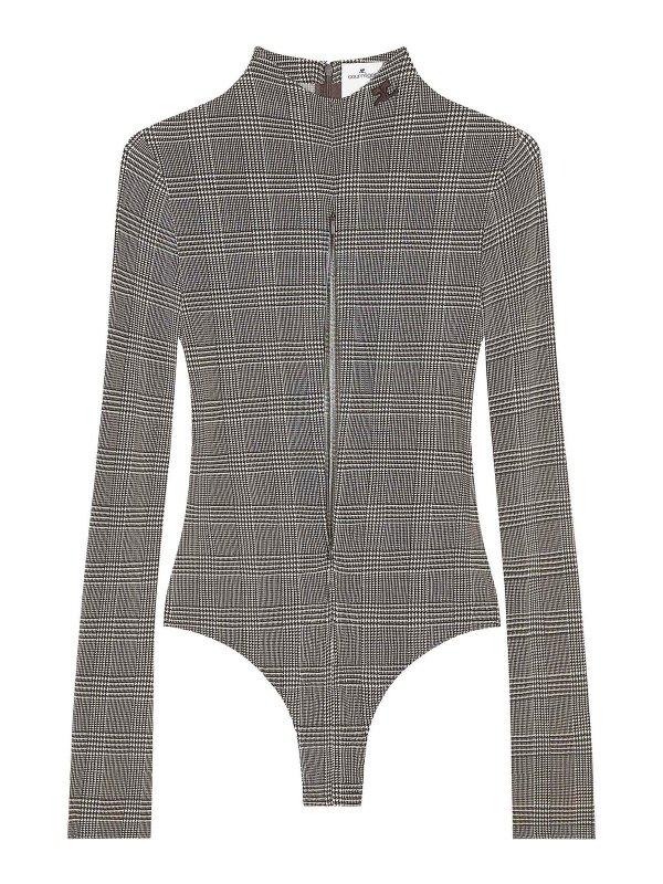 Courreges: Tops & Tank tops - Prince Of Wales-Pettern Body