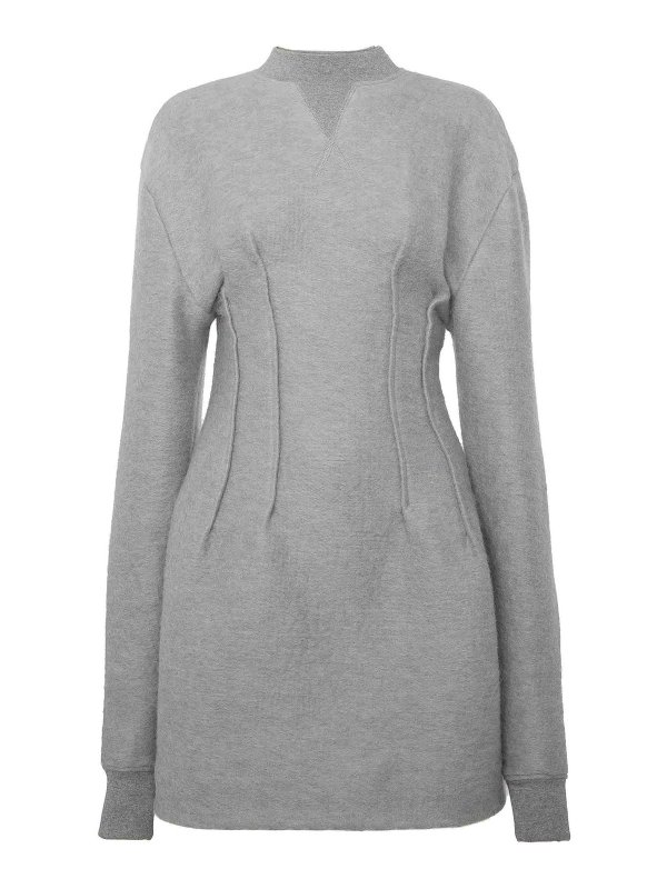 J.W. ANDERSON: maxi dresses - Textured Long-Sleeve Hourglass Dress