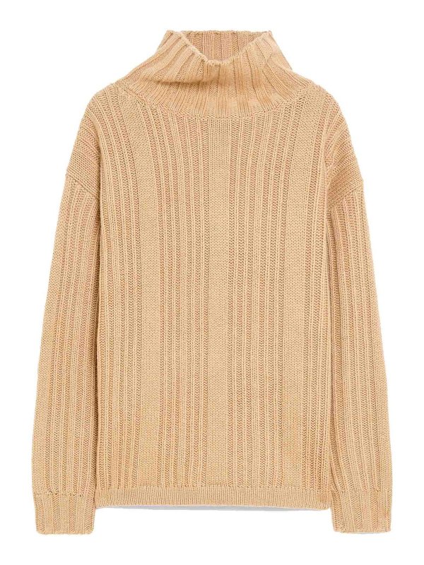 Max Mara: Tops & Tank tops - Vitalba Wool And Cashmere Polo-Neck Jumper