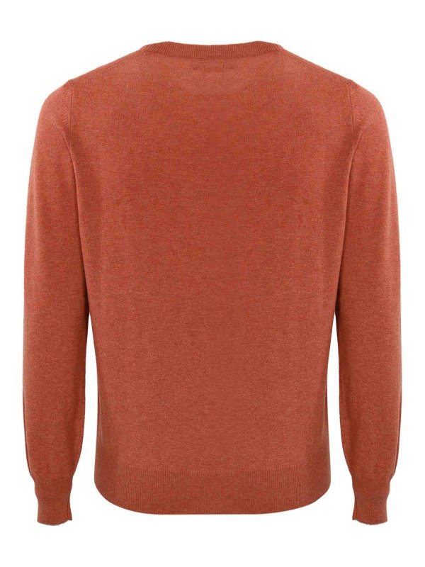 BRUNELLO CUCINELLI: Strickpullover mit Rundhalsausschnitt online - Rundhalspullover - Orange