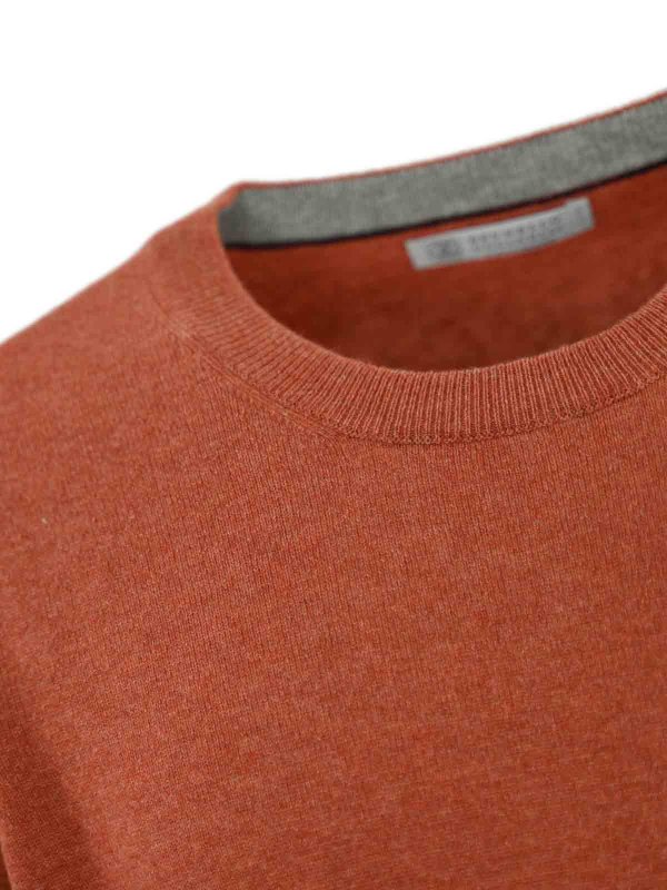 The Best Shops BRUNELLO CUCINELLI: Strickpullover mit Rundhalsausschnitt - Rundhalspullover - Orange