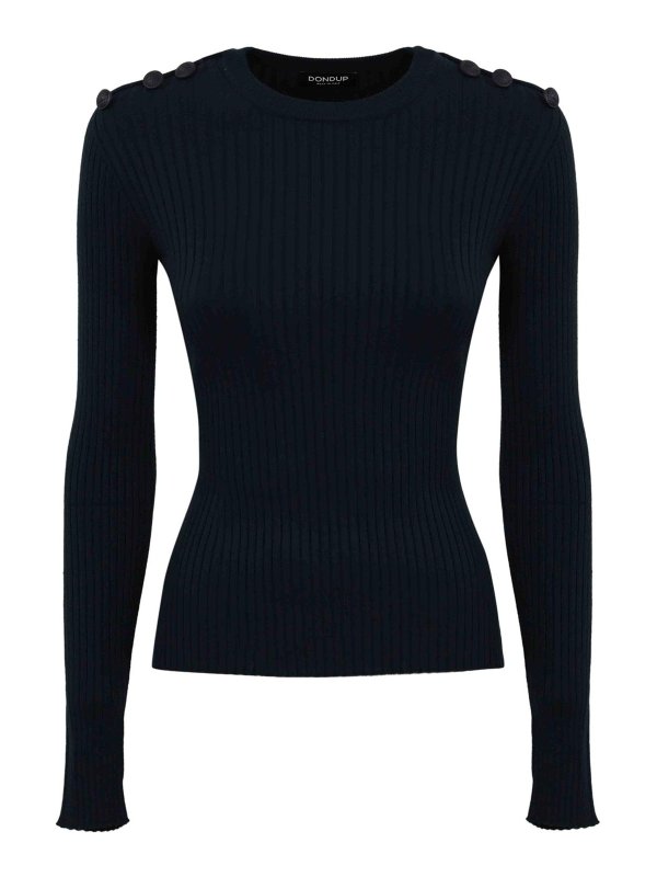 DONDUP: maglia collo rotondo - Maglia In Viscosa Con Bottoni