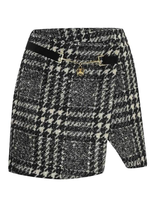 ELISABETTA FRANCHI: ニーレングススカート＆ミディ丈 - 膝丈/ミディスカート - クリーム