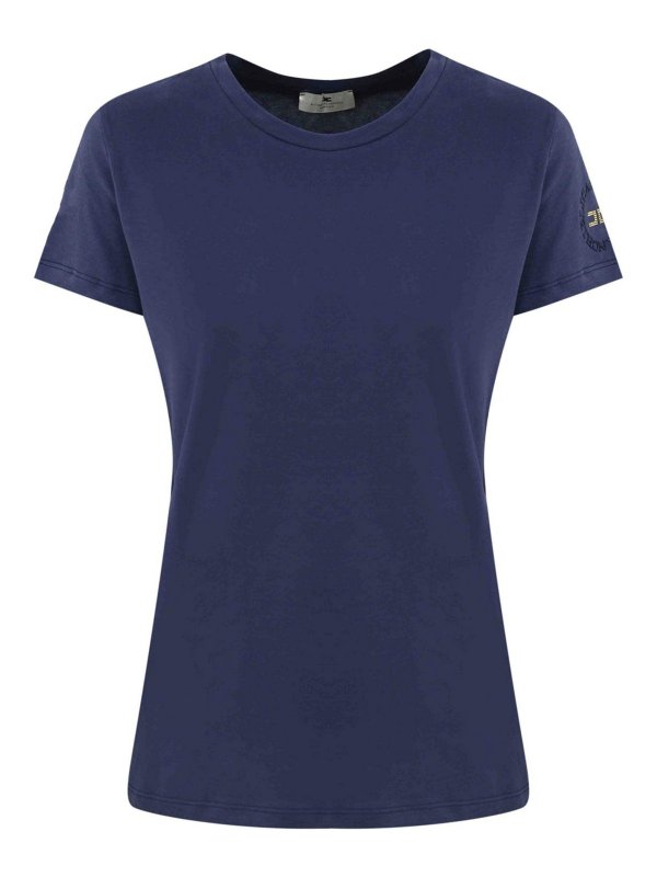 ELISABETTA FRANCHI: t-shirts - Jersey T-Shirt With Logo On The Sleeve