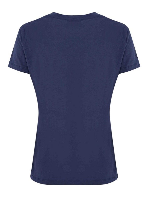 ELISABETTA FRANCHI: t-shirts online - Jersey T-Shirt With Logo On The Sleeve