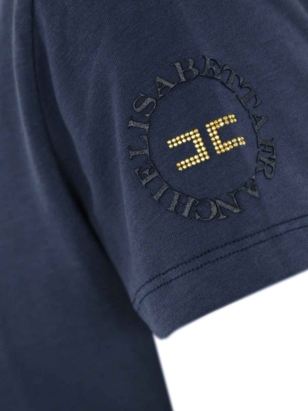 The Best Shops ELISABETTA FRANCHI: t-shirts - Jersey T-Shirt With Logo On The Sleeve
