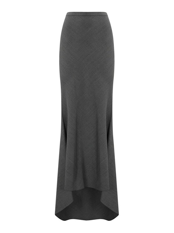 Philosophy di Lorenzo Serafini: Knee length skirts & Midi - Long Asymmetric Skirt In Wool Blend