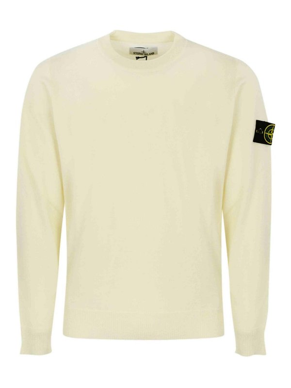 STONE ISLAND: Pull col rond - Pull Col Rond - Beige