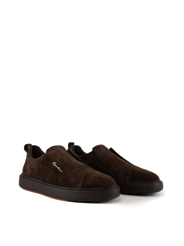 Laceless Sneakers In Suede shop online: SANTONI
