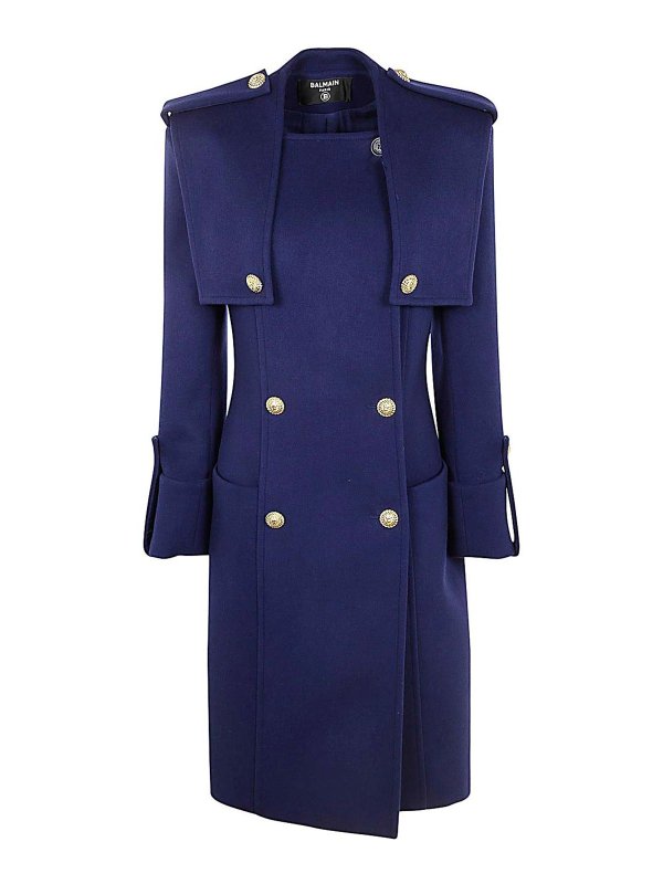 Balmain: Trenchcoats - Trenchcoat - Blau