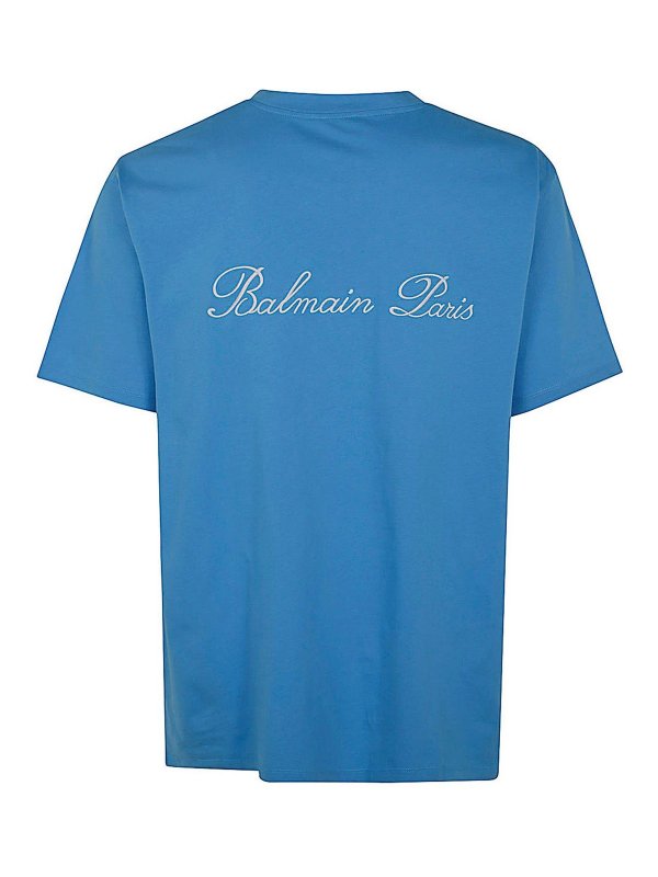 Balmain: T-shirts online - T-Shirt - Bleu