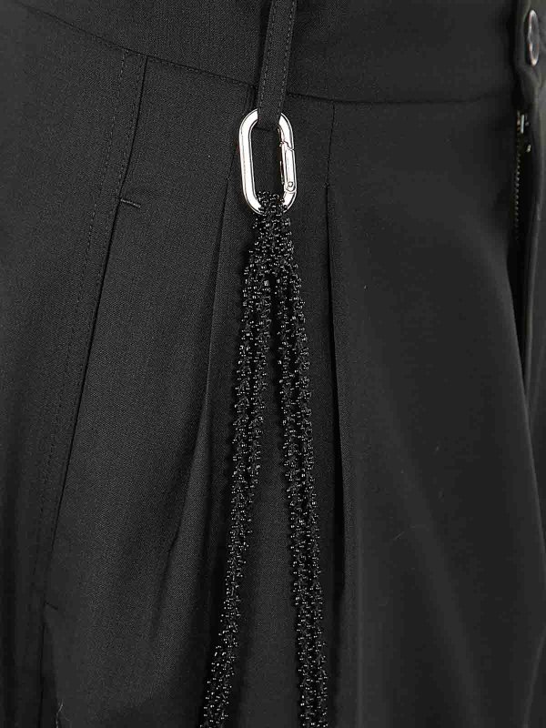 The Best Shops DARKPARK: casual trousers - Phebe Chain Adorned Light Wool Wide Leg Pants