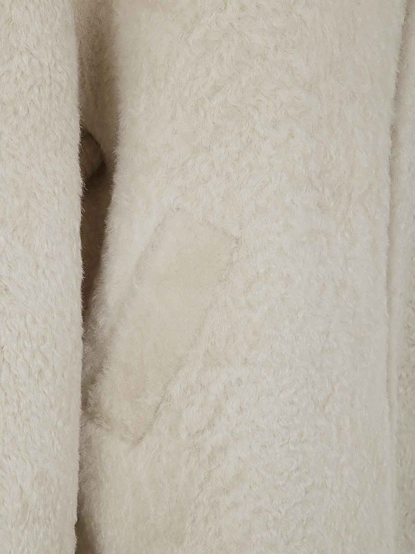 The Best Shops DRHOPE: Abrigos de borreguito y piel  - Abrigo De Piel - Blanco