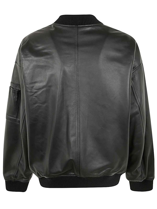 DSQUARED2: bombers online - Leather Oversize Bomber
