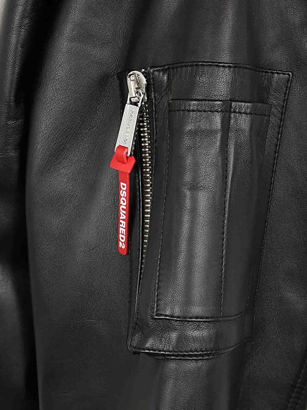 The Best Shops DSQUARED2: bombers - Leather Oversize Bomber