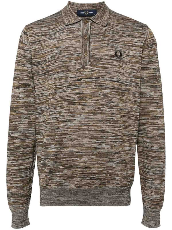 The Best Shops FRED PERRY: shirts - Space Dye Knitted Long Sleeves Shirt