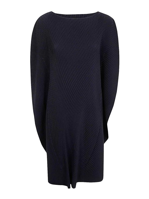 PLEATS PLEASE ISSEY MIYAKE: Robe longueur genou - Robe Au Genou - Bleu