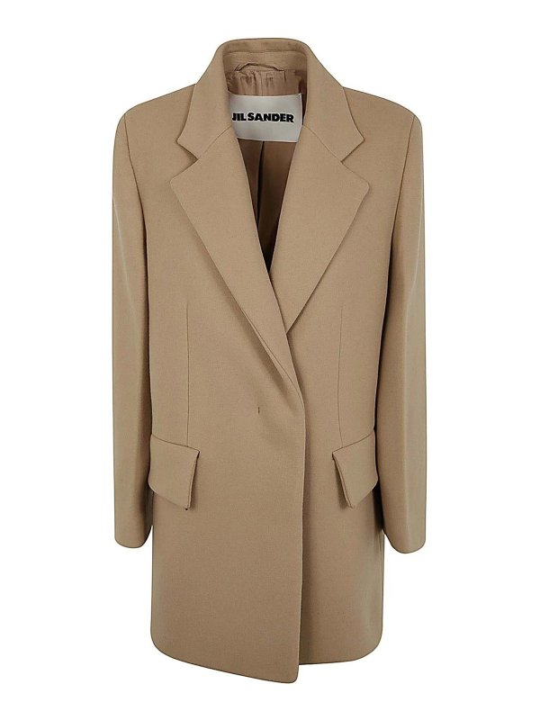 JIL SANDER: Kurze Mäntel - Kurzer zweireihiger Mantel