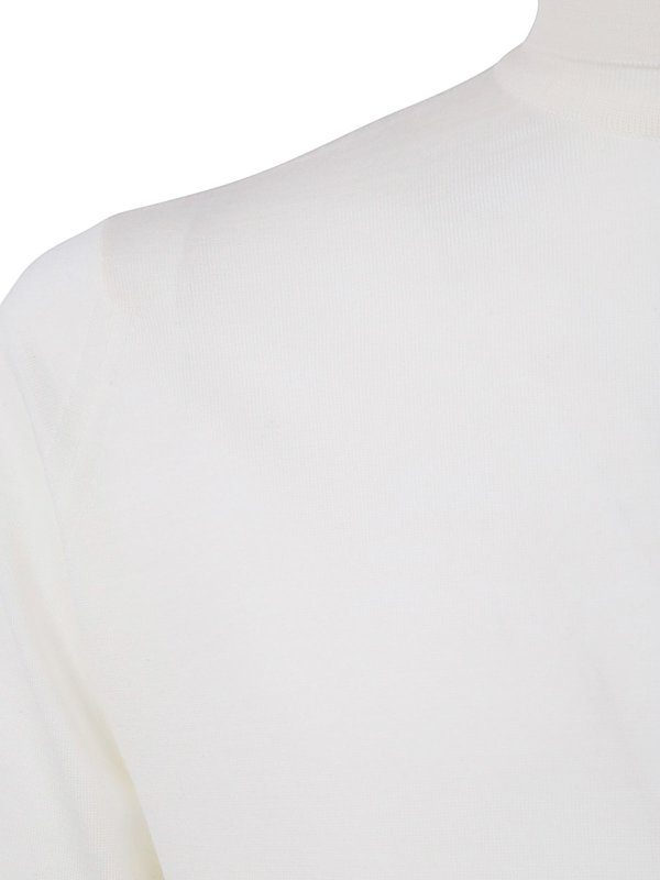 The Best Shops JOHN SMEDLEY: Strickpullover mit Rundhalsausschnitt - Rundhalspullover - Weiß