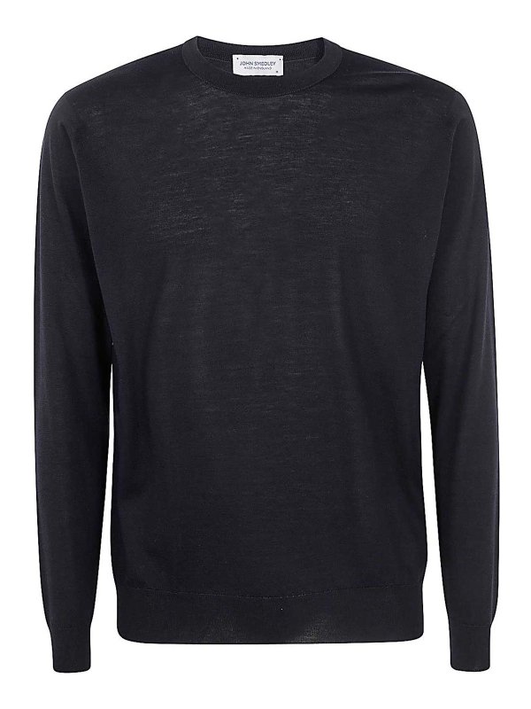 JOHN SMEDLEY: Strickpullover mit Rundhalsausschnitt - Rundhalspullover - Schwarz