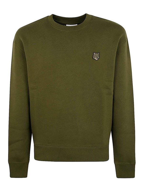 MAISON KITSUNÉ: Sweatshirts & Sweaters - Bold Fox Head Patch Comfort Sweatshirt