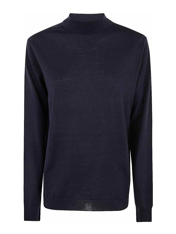 Maison Margiela: Pull col rond - Pull Col Rond - Bleu