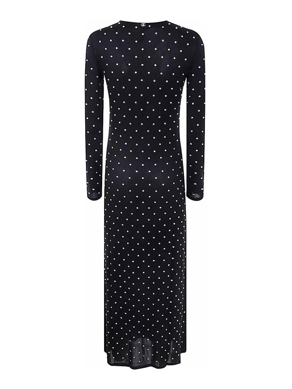 RABANNE: knee length dresses online - Solid Second Skin Jersey Robe