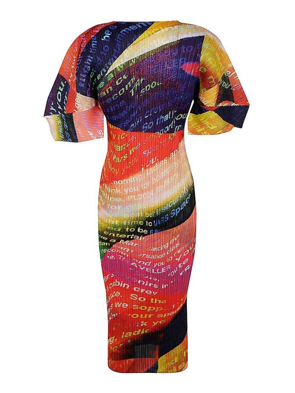 PLEATS PLEASE ISSEY MIYAKE: Robe longueur genou online - Robe Au Genou - Orange