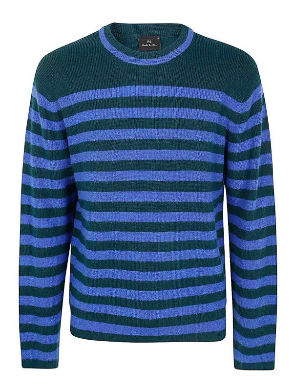 PS BY PAUL SMITH: Strickpullover mit Rundhalsausschnitt - Rundhalspullover - Blau