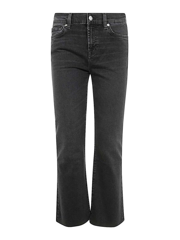 7 FOR ALL MANKIND: ストレートジーンズ - ストレートジーンズ - 黒