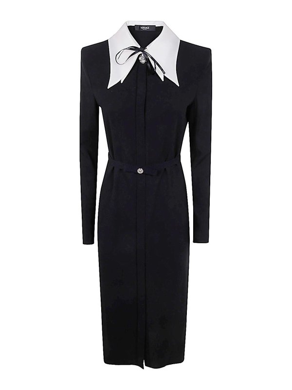 VERSACE: ニーレングスドレス - 膝丈ドレス - 黒