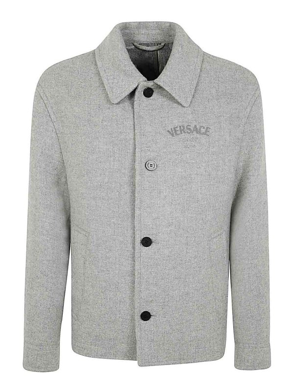 VERSACE: blazers - Blouson Solid Heavy Wool jacket