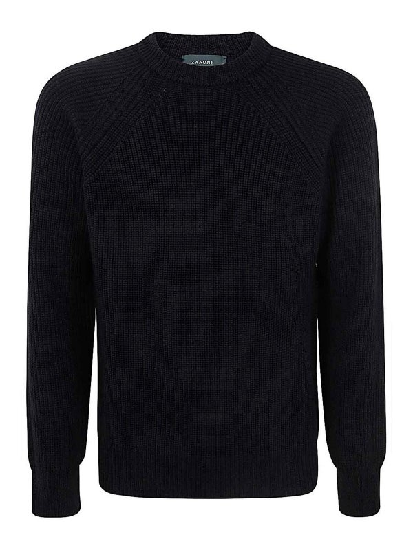 ZANONE: Suéteres con cuello pico - Suéter Cuello Redondo - Negro