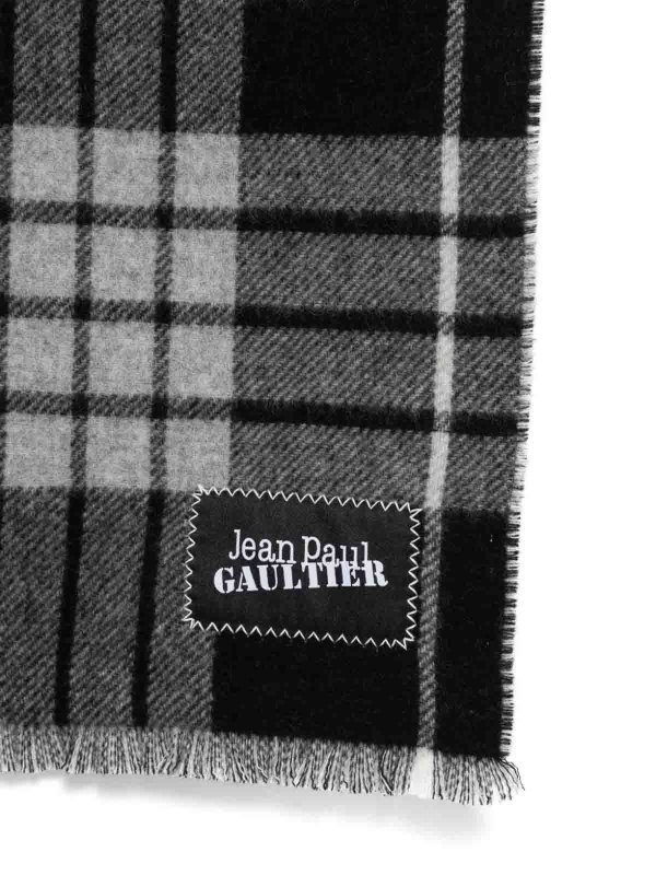 The Best Shops JEAN PAUL GAULTIER: scarves - Tartan Wool Scarf With  Logo