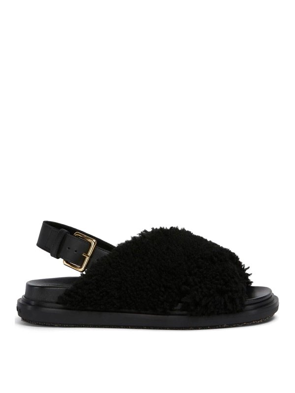 Marni: sandals - Fur sandals