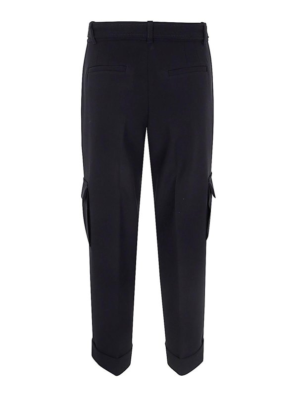 BLUGIRL: casual trousers online - Cady Stretch Wool Cargo Trousers