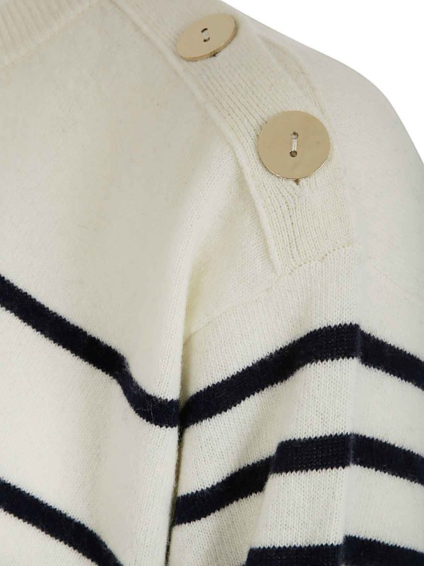 The Best Shops BLUMARINE: Strickpullover mit Rundhalsausschnitt - Rundhalspullover - Weiß