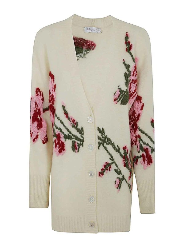 BLUMARINE: cardigans - Maxi Sweater Dahlia Cardigan