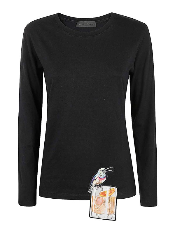 MARIA CALDERARA: T-shirts - T-Shirt - Schwarz