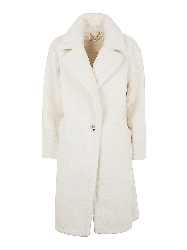MICHAEL KORS: short coats - Oversized Teddy Shearling Coat