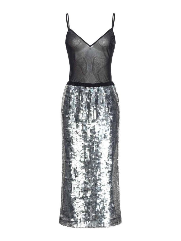 Pinko: Jupes midi et au genou - Jupe Midi - Noir